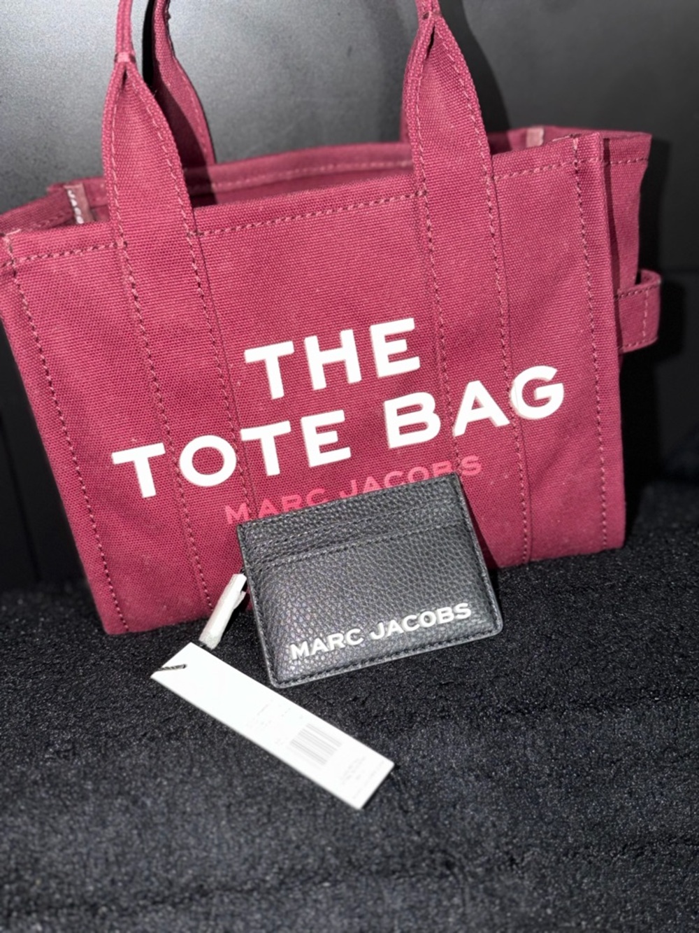 Marc Jacobs small canvas tote in burgundy